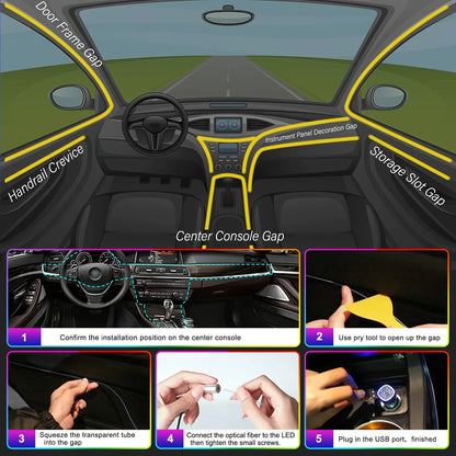RGB LED Car Interior Ambient Lights Kit