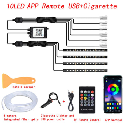 RGB LED Car Interior Ambient Lights Kit