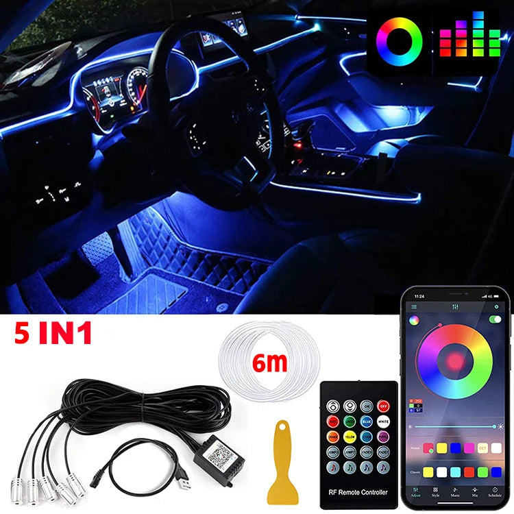 RGB LED Car Interior Ambient Lights Kit