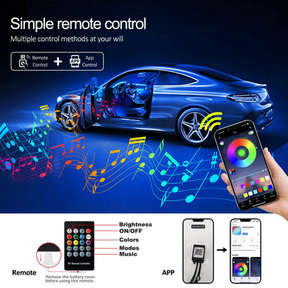 RGB LED Car Interior Ambient Lights Kit
